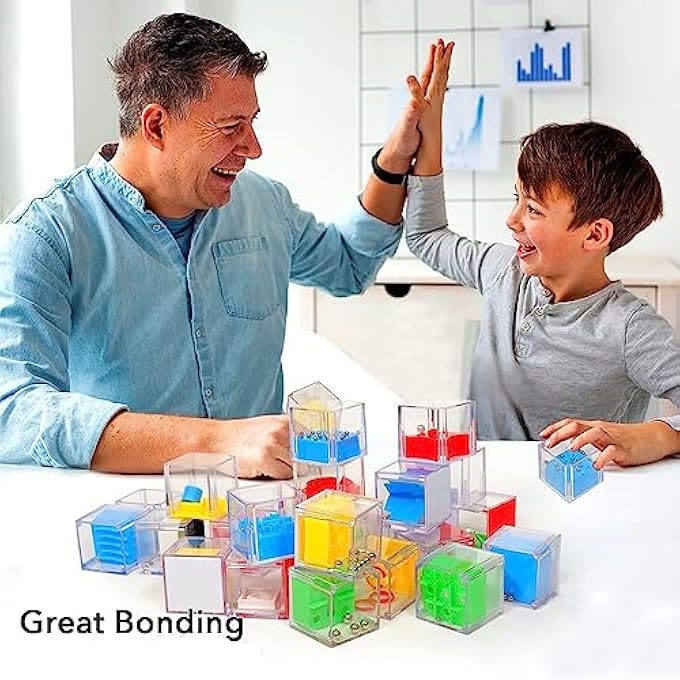 24 PCS BRAIN TEASER PUZZLE FOR BOYS, GIRLS, TEENS, PARTY FAVORS,MINI FIDGET PUZZLE BOX ASSORTED 3D CUBE BALANCE IQ MAZE CUBE, CHALLENGE DECOMPRESSION BIRTHDAY PARTY FAVORS GOODIE BAG FILLERS - Image 4